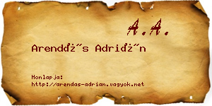 Arendás Adrián névjegykártya